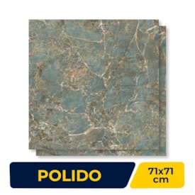 Porcelanato Polido Viarosa 71x71cm Amazonita Retificado - PTR71113