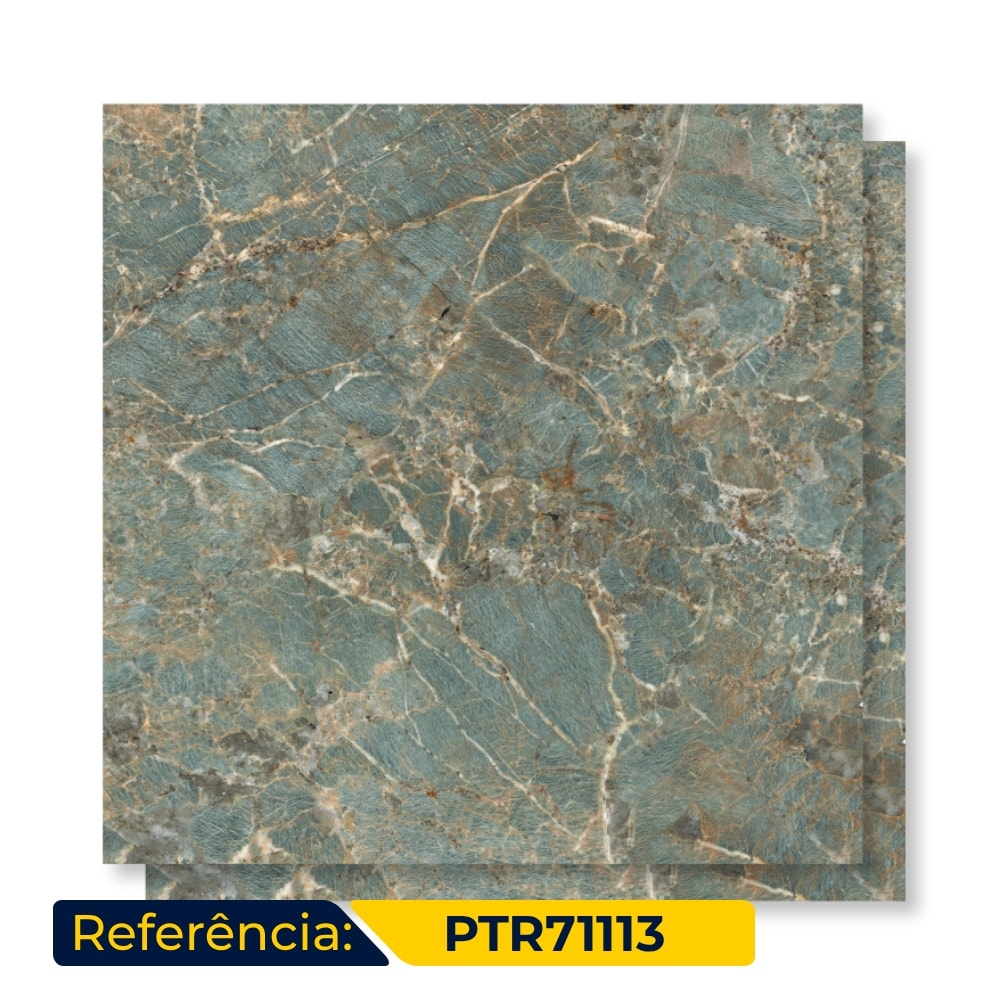 Porcelanato Polido Viarosa 71x71cm Amazonita Retificado - PTR71113