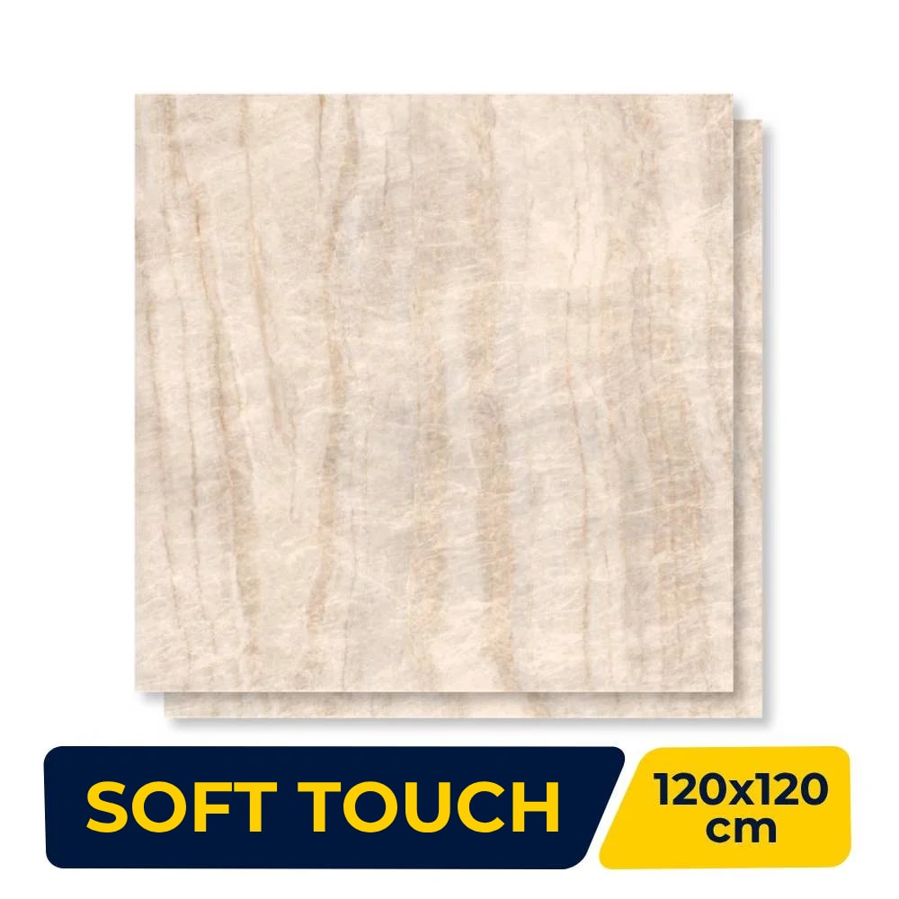 Porcelanato Soft Touch 120x120cm Caixa 2,85m² Roca Taj Mahal Retificado - ROC04DO00531