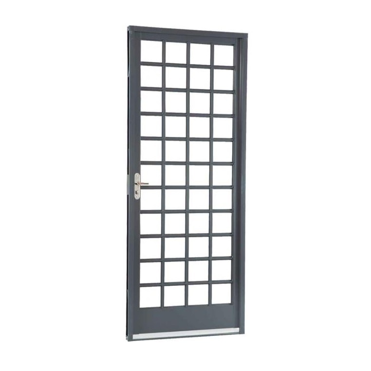 Porta de Aço 217x87x12cm Sasazaki Belfort Quadriculada Abertura Direita - 66.51.394-7