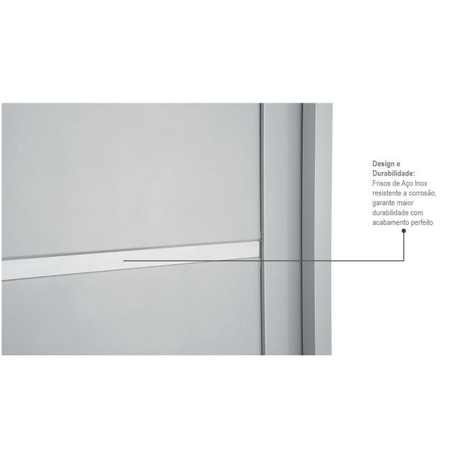 Porta de Aço Social 217x88x08cm Sasazaki Prátika Abertura Direta Branca - 24.24.201-3