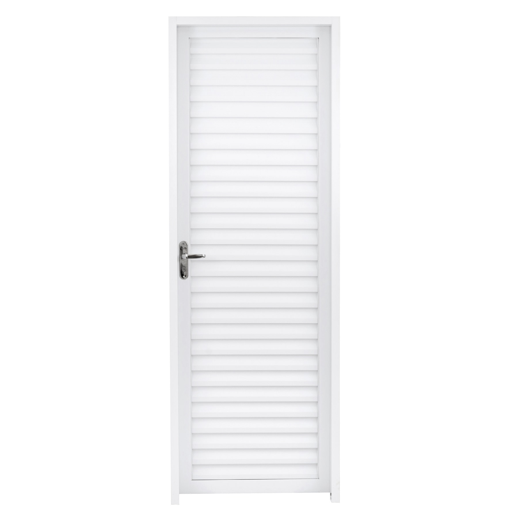 Porta de Aço Veneziana 215x84x12cm CRV Ideal Abertura Direita Branca - 992403