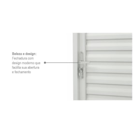 Porta de Aço Veneziana 217x87x6,5cm Sasazaki Kompacta Abertura Esquerda Branca - 24.12.251-4