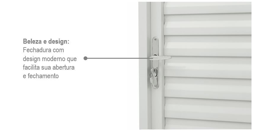 Porta de Aço Veneziana 217x87x6,5cm Sasazaki Kompacta Abertura Esquerda Branca - 24.12.251-4