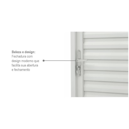 Porta de Aço Veneziana 217x87x6,5cm Sasazaki Kompacta Abertura Esquerda Branca - 24.12.251-4