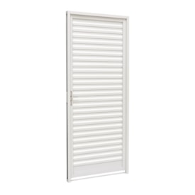 Porta de Aço Veneziana 217x87x6,5cm Sasazaki Kompacta Abertura Esquerda Branca - 24.12.251-4