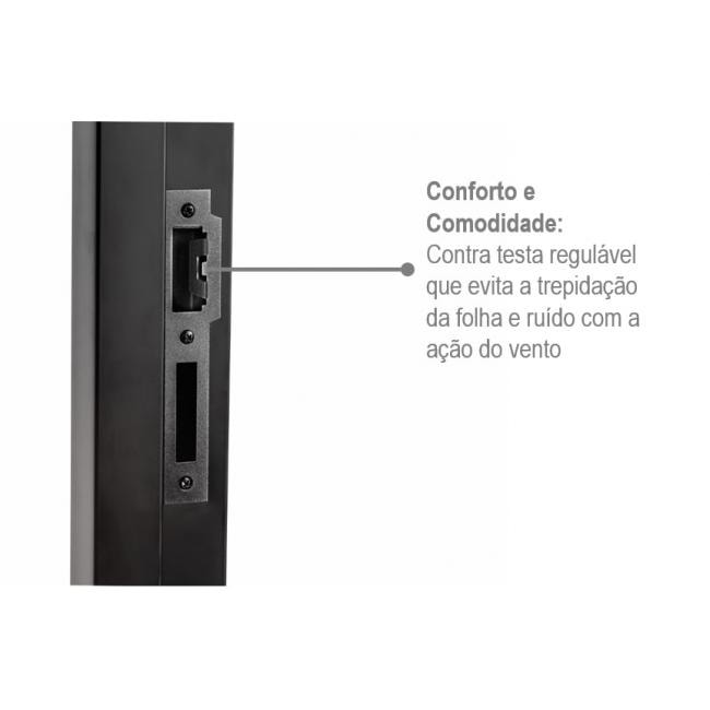 Porta de Aço Veneziana 217x87x6,5cm Sasazaki Prátika Abertura Direita Preta 24.12.231-0