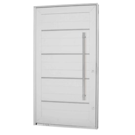 Porta de Alumínio 223,5x126,2x12cm Sasazaki Aluminium Pivotante Abertura Direita Branco - 72.44.109-5