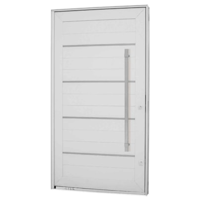Porta de Alumínio 223,5x126,2x12cm Sasazaki Aluminium Pivotante Abertura Direita Branco - 72.44.109-5