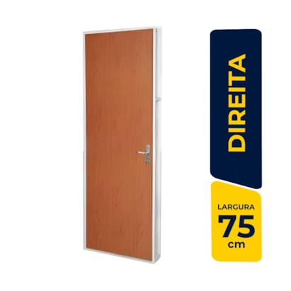 Porta de Alumínio 75x215x14cm CRV Inova Abertura Direita Mogno Duraplac - 995381