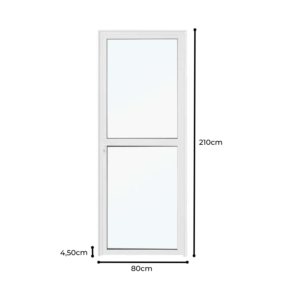 Porta de Alumínio 80x210x4,5cm CRV Nobre Abertura Direita Branca - 993432