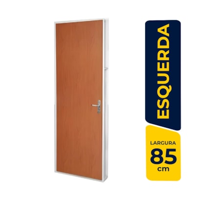 Porta de Alumínio 85x215x14cm CRV Inova Abertura Esquerda Mogno Duraplac - 995379