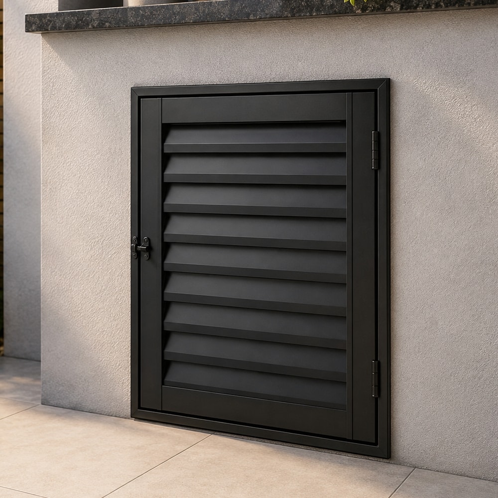 Porta de Alumínio Alçapão 80x60x4,5cm CRV Black Nobre Preta - 995797