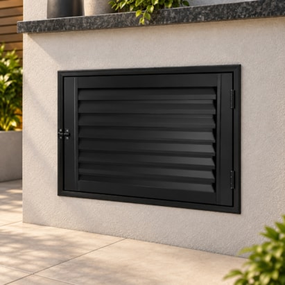 Porta de Alumínio Alçapão 80x60x4,5cm CRV Black Nobre Preta - 995797