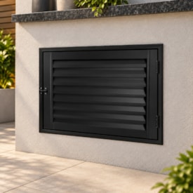 Porta de Alumínio Alçapão 80x60x4,5cm CRV Black Nobre Preta - 995797