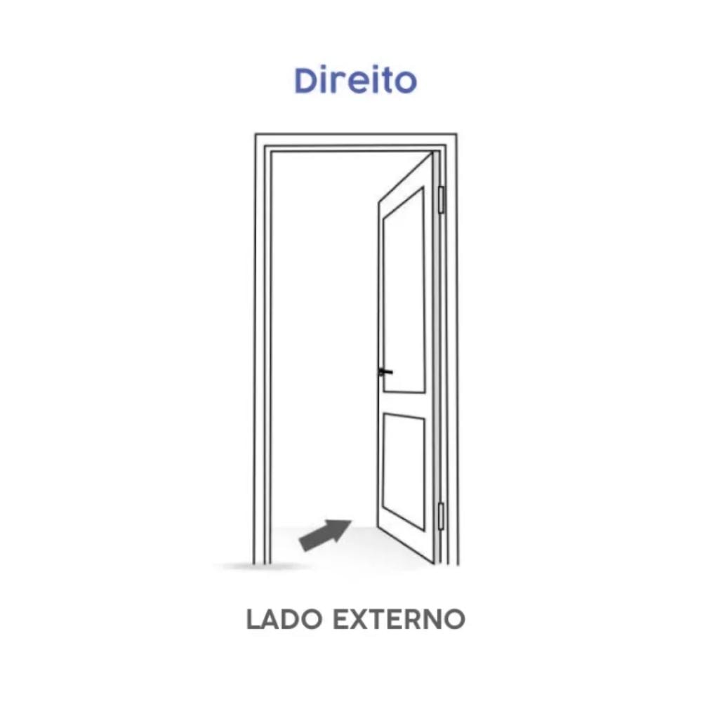 Porta de Alumínio Lambri 215x105x08cm Lucasa Preto Abertura Direita Com Puxador 80cm - P9182.2