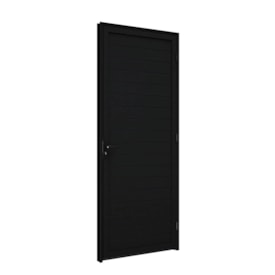 Porta de Alumínio Lambri 215x85x7.6cm Lucasa Preto Abertura Direita com Maçaneta - P9073.2