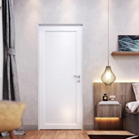 Porta de Alumínio Lambri 215x85x8cm Lucasa Branco Abertura Esquerda com Maçaneta - 9192.1