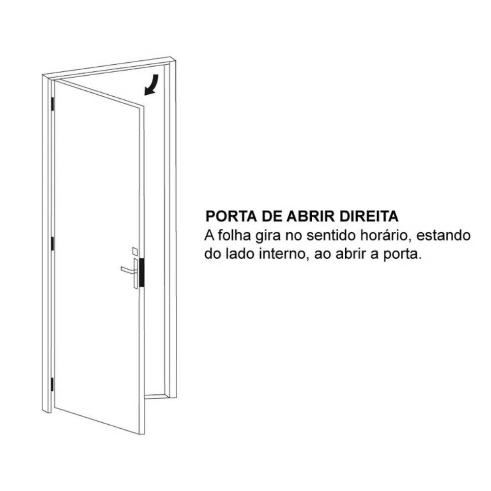 Porta de Alumínio Lambri 216x88x11,8cm Sasazaki Alumifort Branco Direita - 76.26.250-0