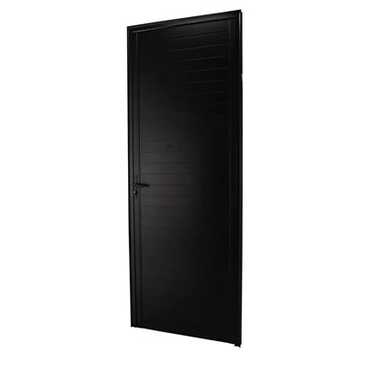 Porta de Alumínio Lambril 215x80x4,7cm CRV Black Nobre Abertura Direita Preta - 995432