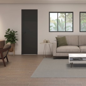 Porta de Alumínio Lambril 215x80x4,7cm CRV Black Nobre Abertura Esquerda Preta - 995433