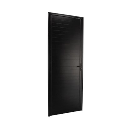 Porta de Alumínio Lambril 215x80x4,7cm CRV Black Nobre Abertura Esquerda Preta - 995433
