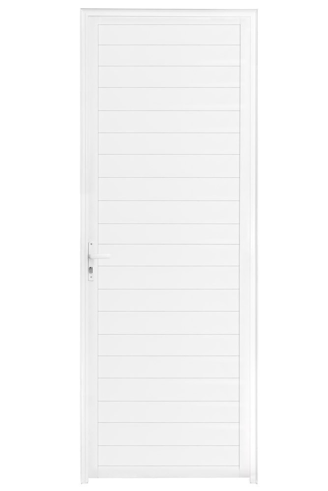 Porta de Alumínio Lambril 215x80x4,7cm CRV Nobre Abertura Esquerda Branca - 600397