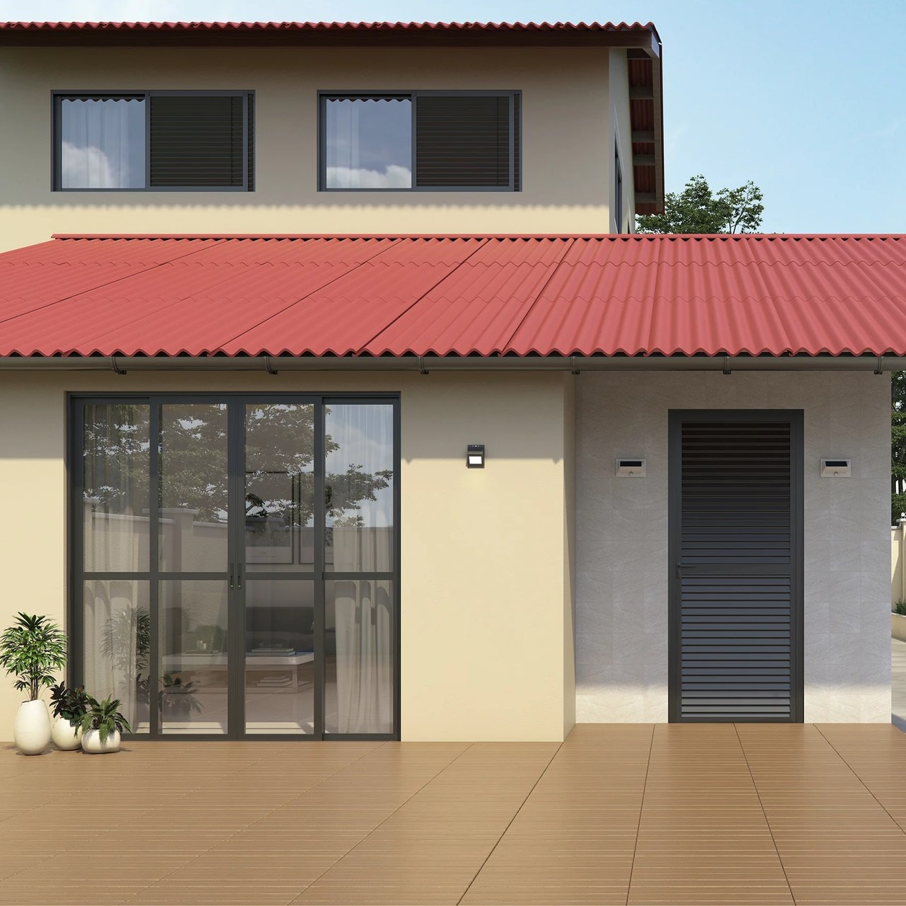 Porta de Alumínio Veneziana 210x80x4,7cm CRV Black Nobre Abertura Direita Preta - 995428