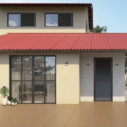 Porta de Alumínio Veneziana 210x80x4,7cm CRV Black Nobre Abertura Direita Preta - 995428