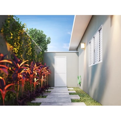 Porta de Alumínio Veneziana 210x80x4,7cm CRV Nobre Abertura Direita Branca - 600353