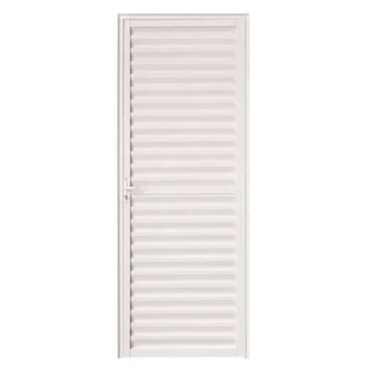 Porta de Alumínio Veneziana 210x90x4,7cm CRV Nobre Abertura Direita Branca - 600354