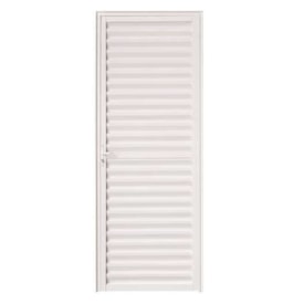 Porta de Alumínio Veneziana 210x90x4,7cm CRV Nobre Abertura Esquerda Branca - 600359