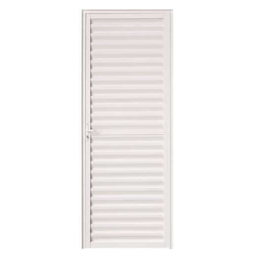 Porta de Alumínio Veneziana 210x90x4,7cm CRV Nobre Abertura Esquerda Branca - 600359