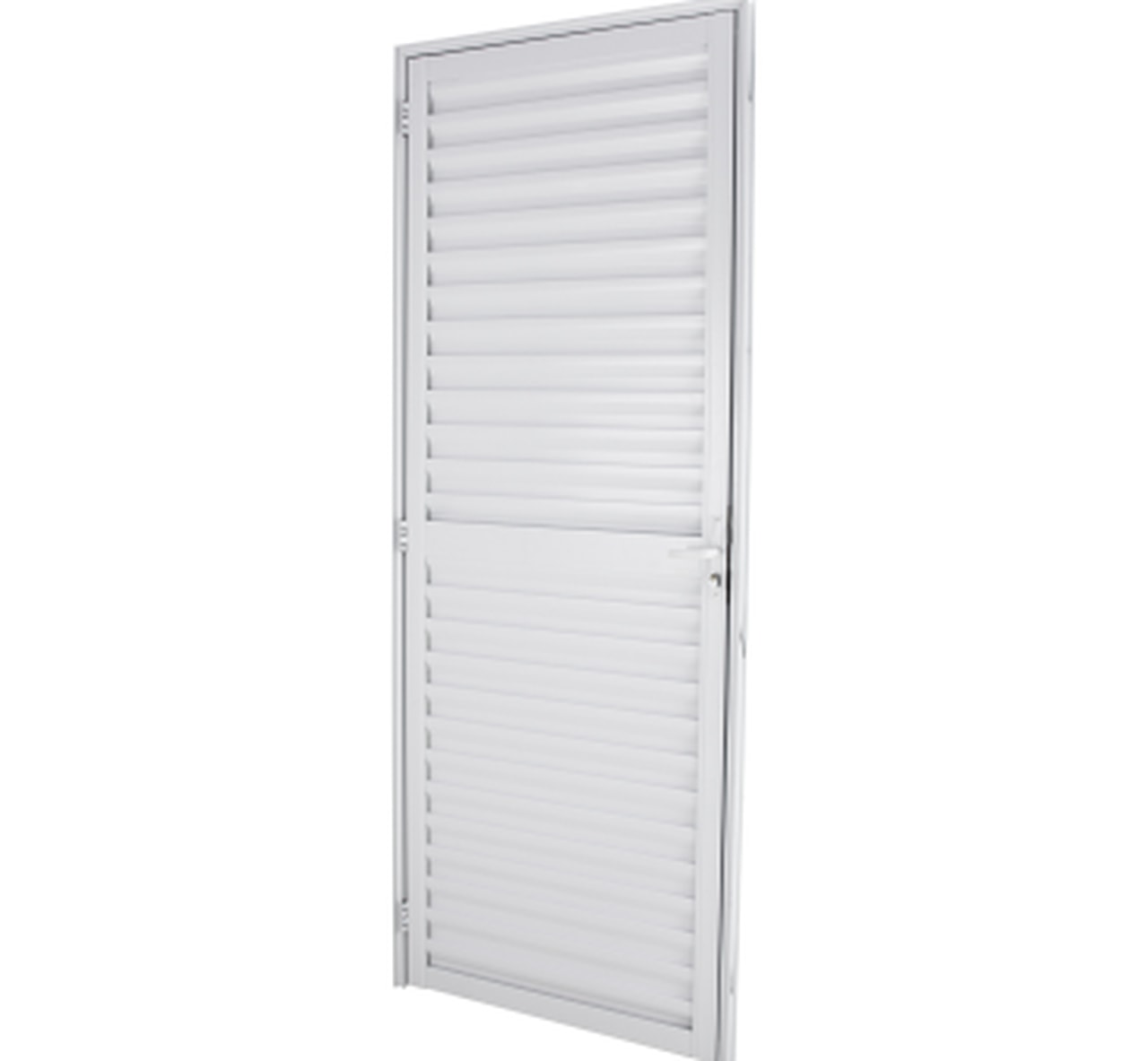 Porta de Alumínio Veneziana 210x90x4,7cm CRV Smart Abertura Esquerda Branca - 994783