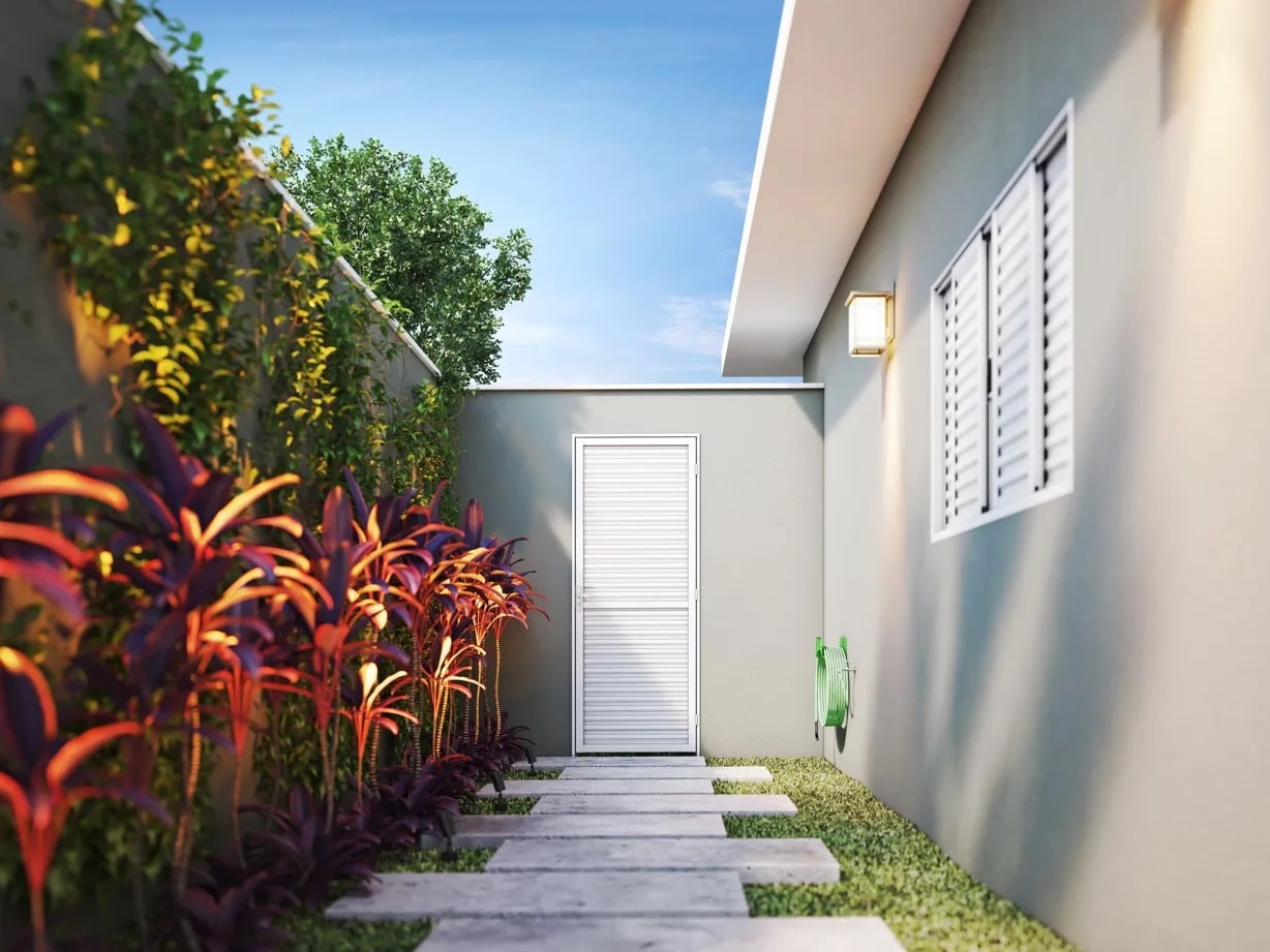 Porta de Alumínio Veneziana 70x210x4,7cmCRV Nobre Abertura Direita Branca - 600352