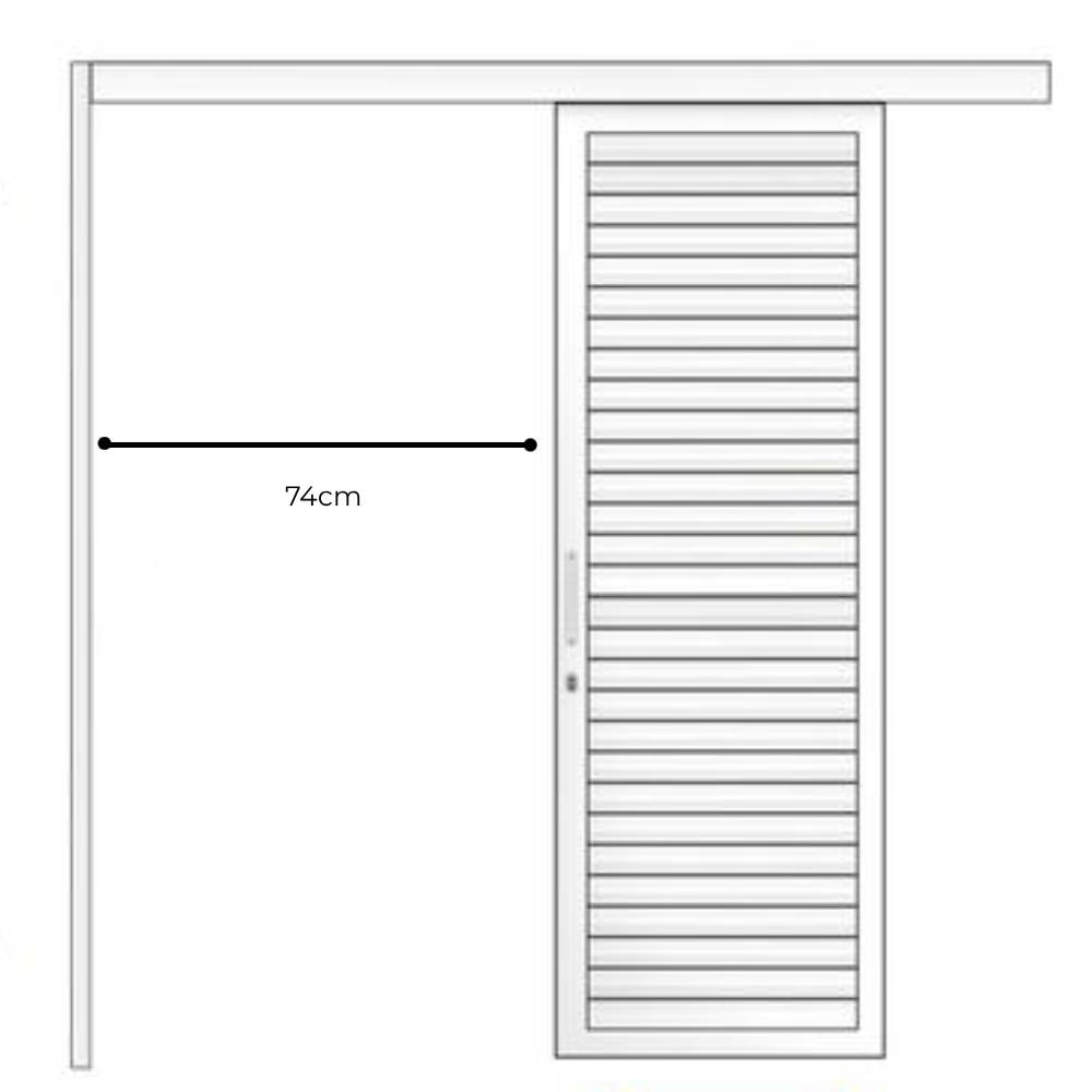 Porta de Correr Alumínio 210X80X10cm CRV Nobre Abertura Direita Suspensa Veneziana Branca - 996796