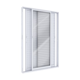 Porta de Correr Balcão Alumínio 251x150x12cm Lucasa 3 Folhas Branco Ideale - 9152.0
