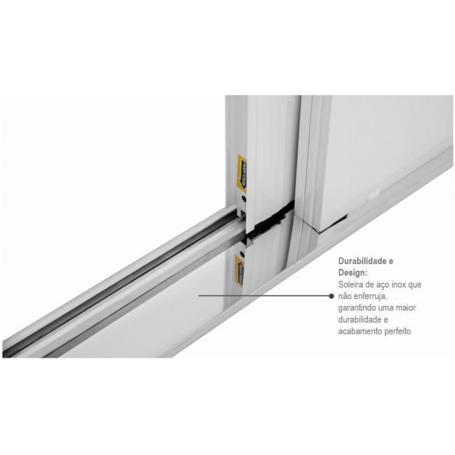 Porta de Correr Balcão em Aço 217x200x12cm Sasazaki Prátika 6 Folhas Branca - 26.34.105-1