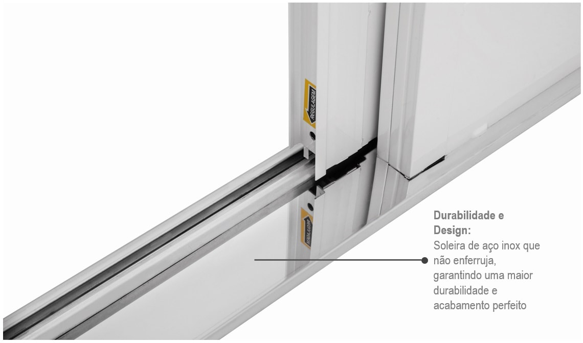 Porta de Correr Balcão em Aço 217x200x16,5cm Sasazaki Multiflex Prátika 6 Folhas Branca - 26.35.003-4