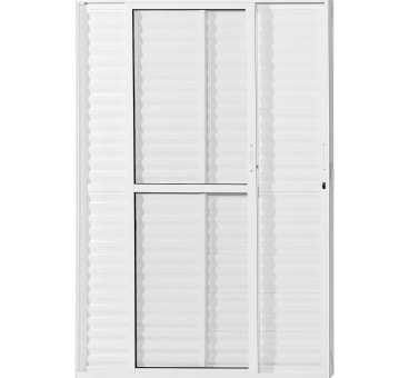 Porta de Correr Balcão em Alumínio 210x160x10cm CRV Nobre Abertura Direita 3 folhas Branca - 601114