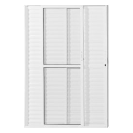 Porta de Correr Balcão em Alumínio 210x160x10cm CRV Nobre Abertura Direita 3 folhas Branca - 601114