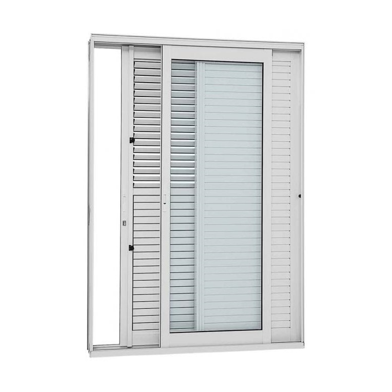 Porta de Correr Balcão em Alumínio 216x160x17,5cm Sasazaki Aluminium Multiflex 3 Folhas Abertura Direita Branca - 74.63.611-0