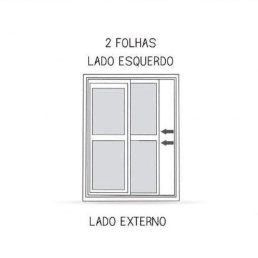 Porta de Correr em Aço 213x150x17cm Lucasa Abertura Direita Lateral com Postigo e Grade Branco - 1721.2