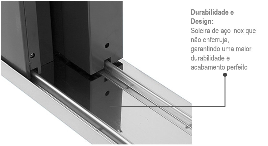 Porta de Correr em Aço 217x160x12cm Sasazaki Belfort 2 Folhas com Divisão Horizontal Abertura Direita - 69.61.262-8