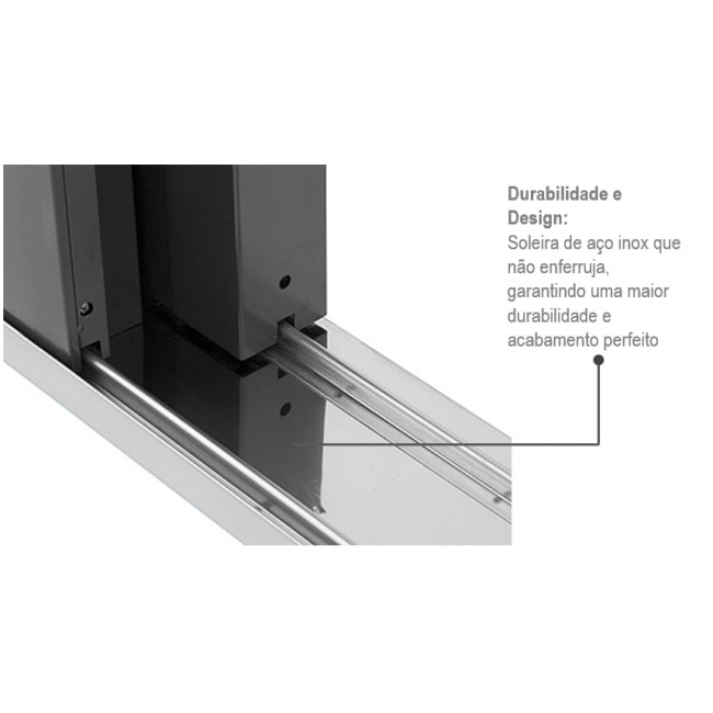 Porta de Correr em Aço 217x200x12cm Sasazaki Belfort 4 Folhas com Divisão Horizontal - 69.61.202-4