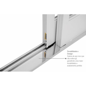 Porta de Correr em Aço 217x200x12cm Sasazaki Kompacta 4 Folhas Quadriculada Branca - 26.32.450-5