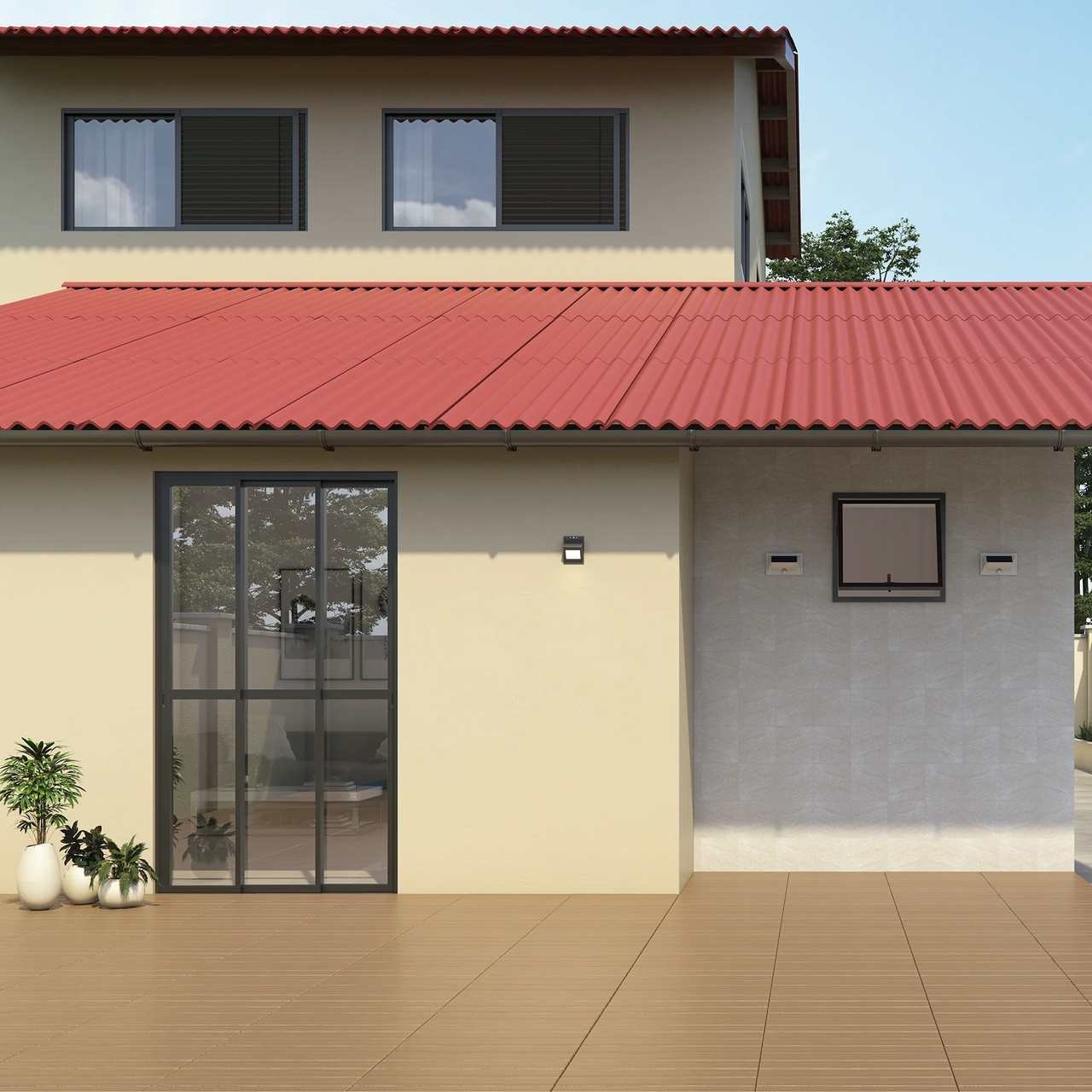 Porta de Correr em Alumínio 210x150x10cm CRV Black Nobre 3 Folhas Preta - 995440