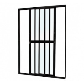 Porta de Correr em Alumínio 210x150x10cm CRV Black Nobre 3 Folhas Preta - 995821