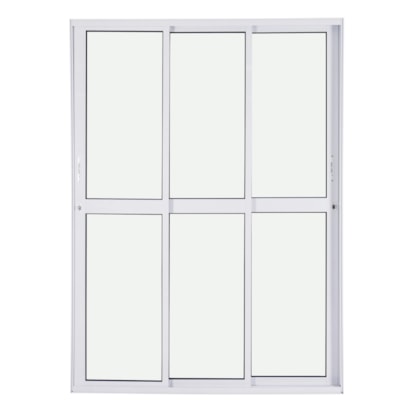 Porta de Correr em Alumínio 210x150x10cm CRV Nobre 3 Folhas Branca - 993338