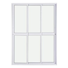 Porta de Correr em Alumínio 210x150x10cm CRV Nobre 3 Folhas Branca - 993338